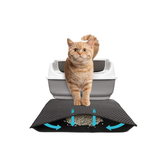 Cat Litter MatY-jiayol Cat Litter Mat Trapper Size 24 x 18 InchesHoneycomb Double Layer Trapping Litter Mat DesignWaterproof Urine Proof Kitty Litter MatHelps to Waste Less Litter on Floors