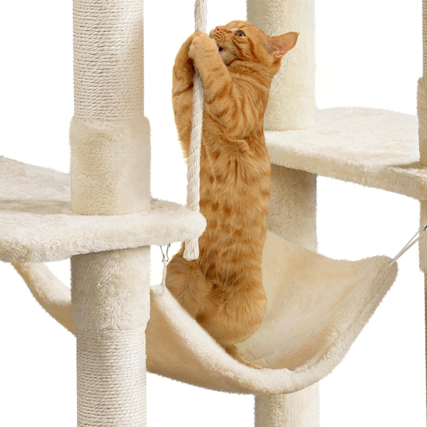 Yaheetech Cat Tree Cat Tower, 63in Multi-Level Pet Furniture for Indoor Kitten w/Sisal-Covered Scratching Posts & Condo, Activity Center for Kitty, Black