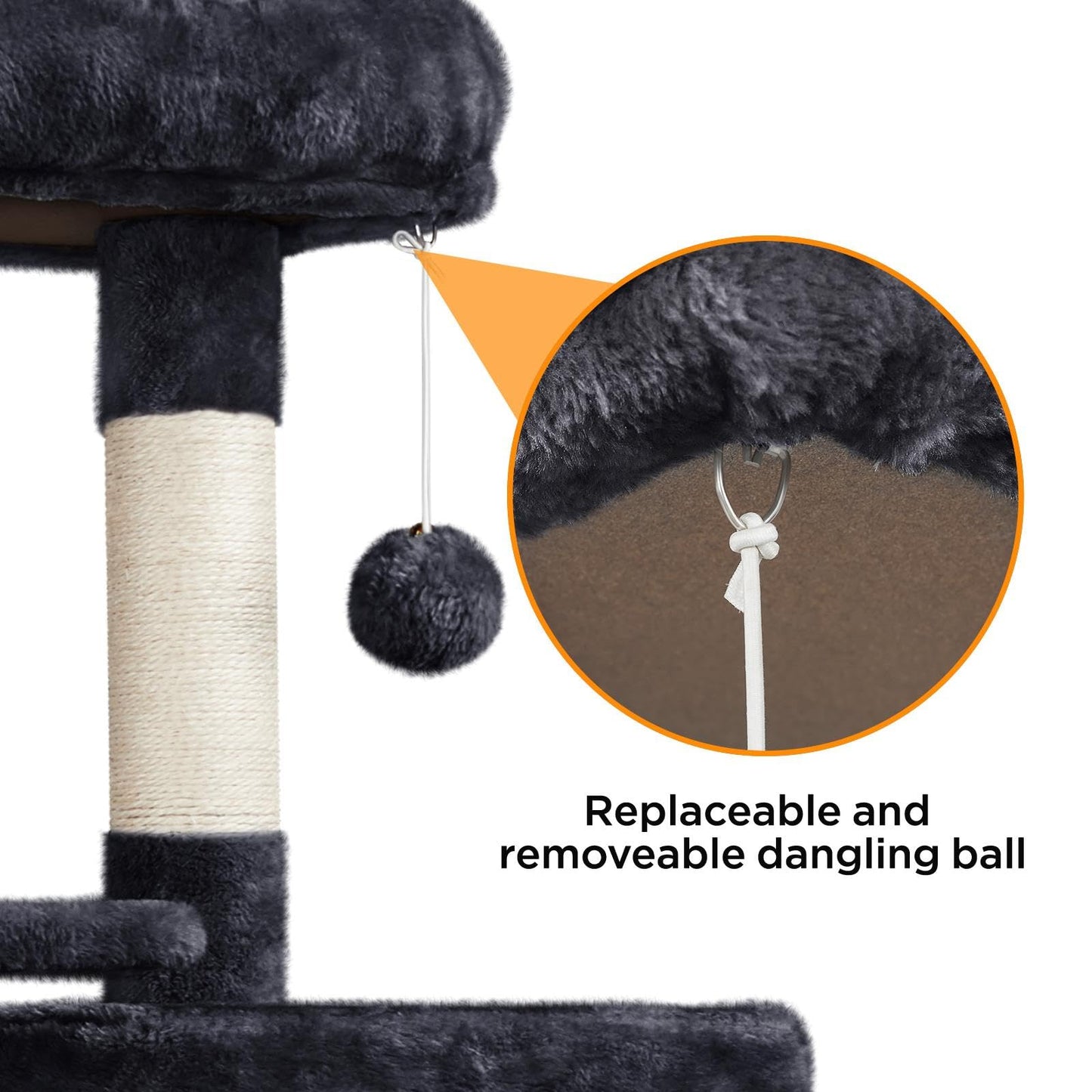 Yaheetech Cat Tree Cat Tower, 63in Multi-Level Pet Furniture for Indoor Kitten w/Sisal-Covered Scratching Posts & Condo, Activity Center for Kitty, Black