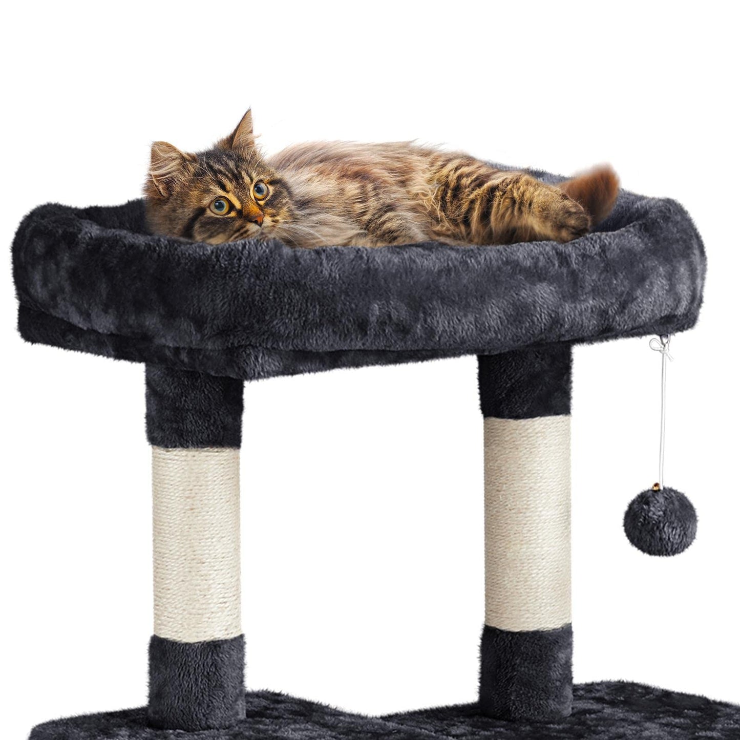 Yaheetech Cat Tree Cat Tower, 63in Multi-Level Pet Furniture for Indoor Kitten w/Sisal-Covered Scratching Posts & Condo, Activity Center for Kitty, Black