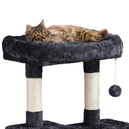 Yaheetech Cat Tree Cat Tower, 63in Multi-Level Pet Furniture for Indoor Kitten w/Sisal-Covered Scratching Posts & Condo, Activity Center for Kitty, Black