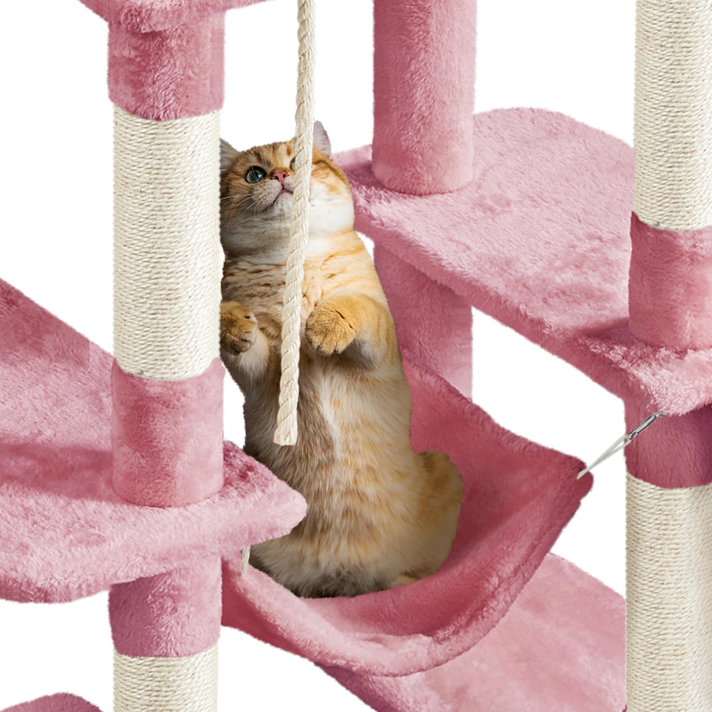 Yaheetech Cat Tree Cat Tower, 63in Multi-Level Pet Furniture for Indoor Kitten w/Sisal-Covered Scratching Posts & Condo, Activity Center for Kitty, Black