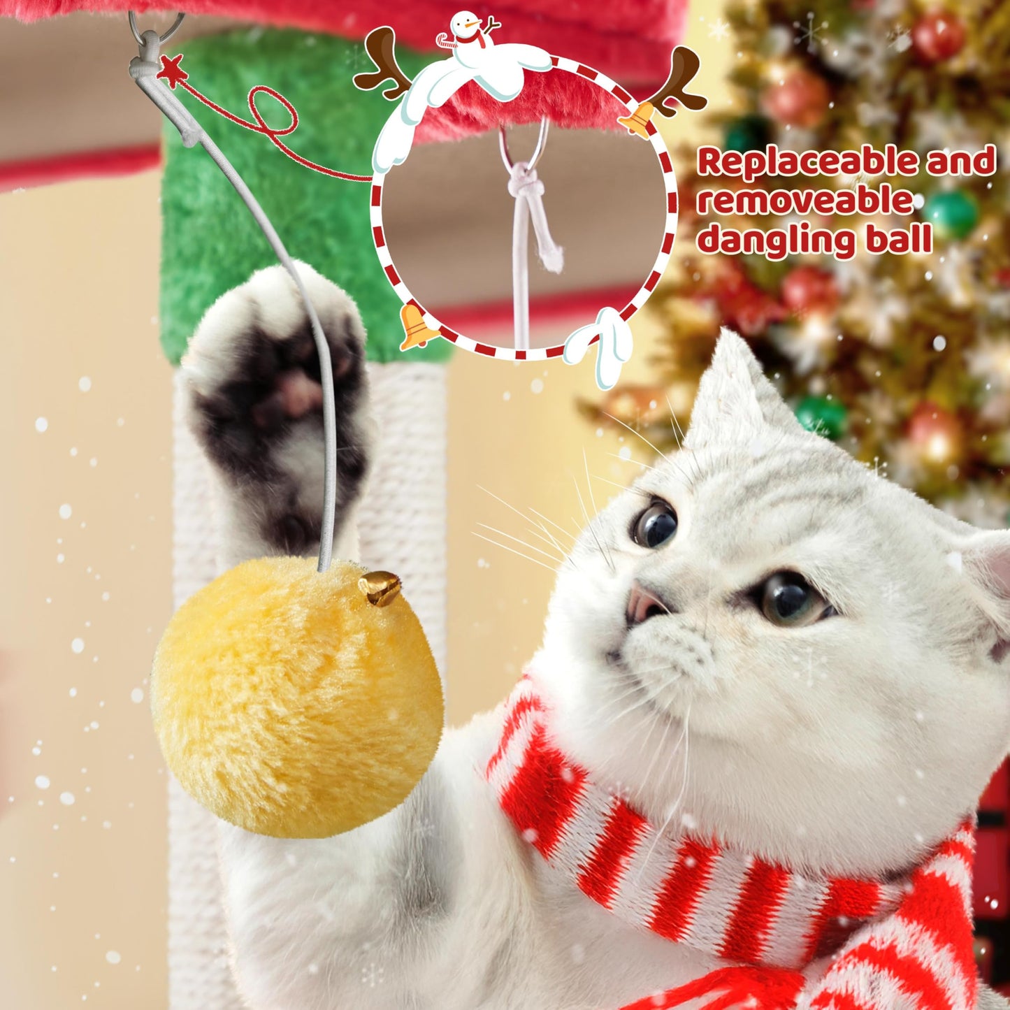 Yaheetech Cat Tree Cat Tower, 63in Multi-Level Pet Furniture for Indoor Kitten w/Sisal-Covered Scratching Posts & Condo, Activity Center for Kitty, Black