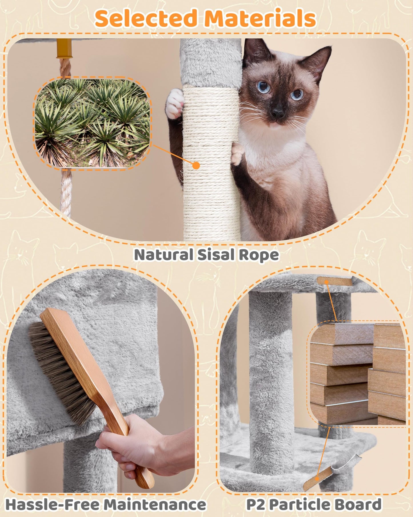 Yaheetech Cat Tree Cat Tower, 63in Multi-Level Pet Furniture for Indoor Kitten w/Sisal-Covered Scratching Posts & Condo, Activity Center for Kitty, Black