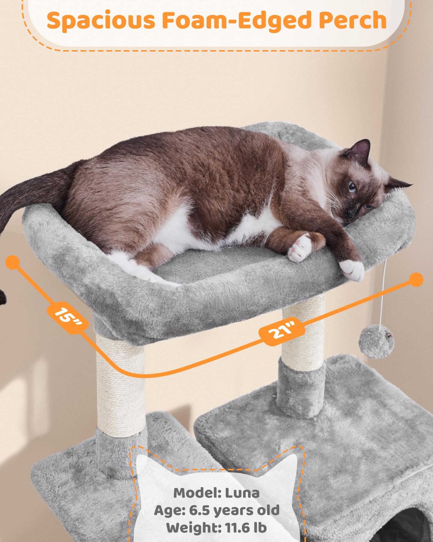 Yaheetech Cat Tree Cat Tower, 63in Multi-Level Pet Furniture for Indoor Kitten w/Sisal-Covered Scratching Posts & Condo, Activity Center for Kitty, Black