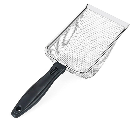 Cat Litter ScoopStainless Steel Mesh Scoop Away Cat LitterKitty Litter Scoop 2.8mm HoleHeavy Duty Cat Litter Scoop for Crystal Litter|Pine Pellets|Small PiecesNon-Stick Reptile Litter Cleaner
