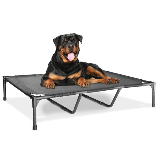 Bestio Elevated Dog Bed 49x33x9 InchOutdoor Dog Bed for Large DogsCooling Elevated Dog Bed for Camping or Beach Dog Cot Bed with Washable Breathable Teslin Mesh